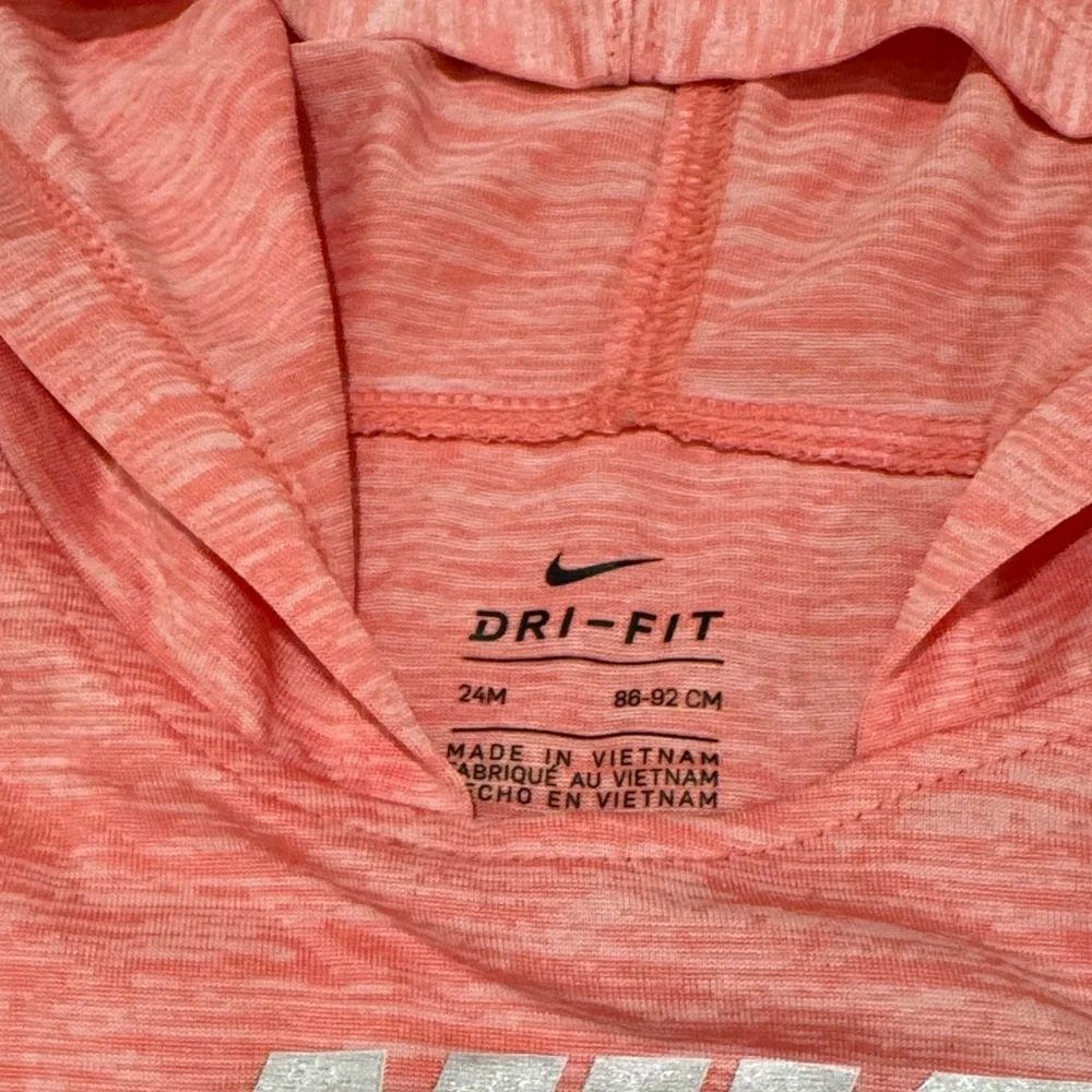 Nike Kids Coral Hoodie with Silver Logo